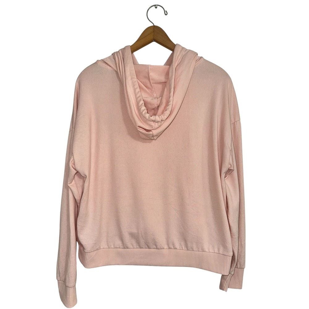 Kensie Womens Light Pink Soft Knit Pullover Hoodie Sweatshirt Size Large L - Picture 2 of 8